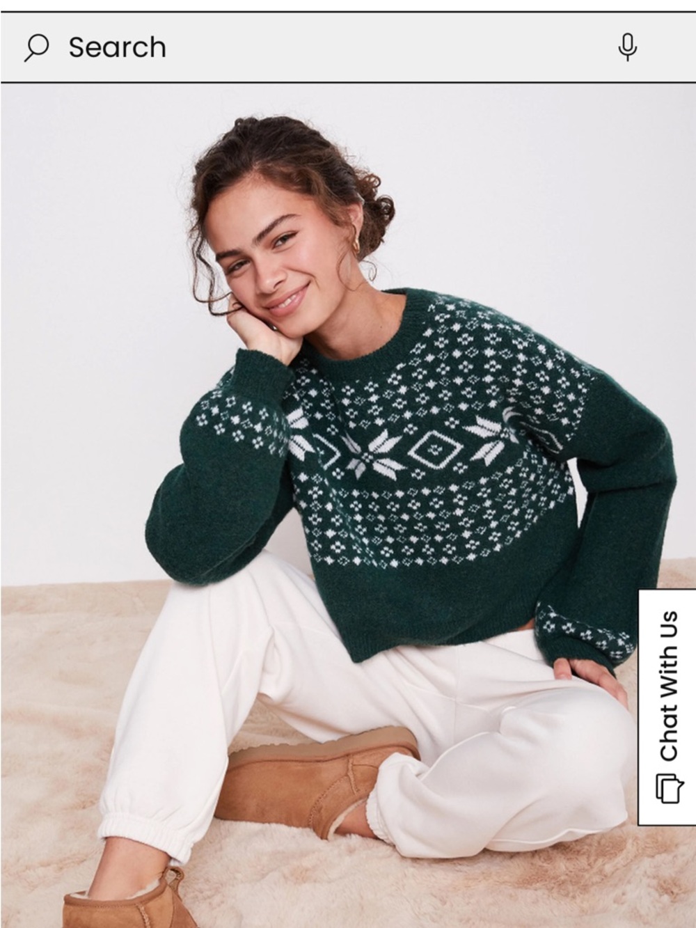 LA Hearts Fair Isle Sweater in Green